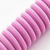 Klaviatūra CableMod PRO Coiled Cable susuktas klaviatūros laidas USB-C į USB Type A, Strawberry Kreminis – 150cm