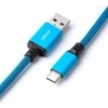 Klaviatūra CableMod PRO Coiled Cable susuktas klaviatūros laidas USB-C į USB Type A, Specturm Mėlyna – 150cm