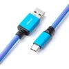 Klaviatūra CableMod PRO Coiled Cable susuktas klaviatūros laidas USB-C į USB Type A, Galaxy Mėlyna – 150cm