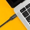 Crong Armor Link - USB-A to USB-C 60W 3A Braided Cable Power Delivery Fast Charging 25cm juodos spalvos