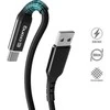 „Crong Armor Link“ – USB-C į USB-A 60 W pintas kabelis, maitinimo tiekimas, greitas įkrovimas, 150 cm juodos spalvos