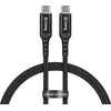 „Crong Armor Link“ – USB-C į USB-C 100 W 5 A pintas kabelis, maitinimo tiekimas, greitas įkrovimas, 120 cm juodos spalvos
