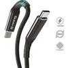 „Crong Armor Link“ – iš USB-C į USB-C 100 W 5A pintas kabelis Maitinimo tiekimas Greitas įkrovimas 120 cm (juodas)