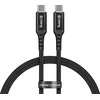 „Crong Armor Link“ – USB-C į USB-C 100 W 5 A pintas kabelis, maitinimo tiekimas, greitas įkrovimas, 200 cm juodos spalvos