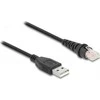 Delock Brūkšninio kodo skaitytuvo kabelis RJ50(M)->USB-A(M) 1,5M JUODA DELOCK