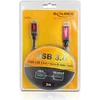 USB kabelis Delock USB-A - mikroUSB 3 m Raudona (82762)