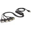 USB kabelis Delock USB-A - RS-232 1.4 m Juodas (61887)