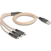 Delock USB RGB Ladekabel 3 in 1 Typ-A zu Lightning™ / Micro USB / USB Type-C™ 1,20 m