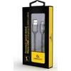 GEMBIRD CC-USB2S-AMmBM-1M-BG Gembird Premium spiralinis metalinis Micro-USB įkrovimo ir duomenų kabelis, 1m, metalinis-pilkas