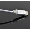 GEMBIRD CCB-mUSB2B-AMLM-6-S Gembird USB–8 kontaktų kabelis, medvilninis pintas, metalinės jungtys, 1,8 m, sidabrinis