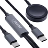USB kabelis InLine USB-C - USB-C + Apple Watch 1,2 m Juodai pilkas