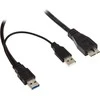 USB kabelis InLine 2x USB- A - 1 m Juoda (35415Y)