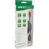 Inline USB 3.2 Gen.2 kabelis, C tipo į A tipo kištuką/kištuką, juodas – 1,5 m