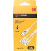 USB kabelis Kodak USB-A - USB-C + microUSB + Žaibas 1 m Balta (SB7379)