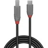 USB Kabelis - LINDY Anthra Line SB 3.2 Type C į B Laidas, 5Gbps, 4.5W, 3 m, Juodas