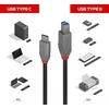 USB Kabelis - LINDY Anthra Line SB 3.2 Type C į B Laidas, 5Gbps, 4.5W, 3 m, Juodas