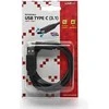 Logo USB kabelis (2.0), USB A M - USB C (M), 1m, juoda, blister, EOL