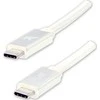 USB kabelio logotipas (3.2 gen 1), USB C (M) - USB C (M), 1m, 5 Gb/s, 5V/3A, balta, dėžutė, nailono pynė, aliuminio jungties dangtelis