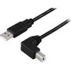 USB kabelis MicroConnect USB-A - USB-B 10 m, juodas (USBAB2ANGLE10)