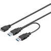 USB kabelis PremiumCord 2x USB- A - mikro B 0, 3 m Juoda (ku3y01)