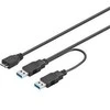 USB kabelis PremiumCord 2x USB- A - mikro B 0, 3 m Juoda (ku3y01)