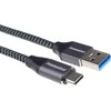 USB kabelis PremiumCord USB-A - USB-C 2 m juodas pilkas (ku31cS2)