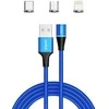 Savio CL-157 USB kabelis 2 m USB 2.0 USB C Micro USB A/Lightning Mėlyna