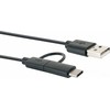 Kabelis USB Schwaiger USB-A - microUSB + USB-C 1 m Juodas (CK3112533)