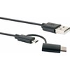 Kabelis USB Schwaiger USB-A - microUSB + USB-C 1 m Juodas (CK3112533)