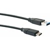 USB kabelis Schwaiger USB-A - USB-C 1 m Juodas (CK311533)