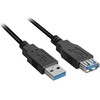 Sharkoon USB 3.2 Gen 1 Verlängerungskabel, USB-A Stecker > USB-A Buchse (juodas, 1 Meter)