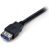 USB kabelis StarTech USB-A - USB-A 1 m Juodas (USB3SEXT1MBK)