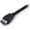 USB kabelis StarTech USB-A - USB-A 1 m Juodas (USB3SEXT1MBK)