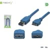 USB kabelis Techly USB-A - mikro B 2 m mėlynasis (ICOC- MUSB3- A-020)