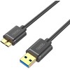 USB kabelis Unitek USB-A - mikroUSB 1 m Juodas (Y- C461GB)