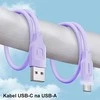 USAMS kabelis USB-C 6A 1.2m Port Ekranas Fast Charging Lithe Series violetinės spalvos SJ568USB03 (US-SJ568)