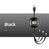 USAMS Kabelis U69 3in1 1m juodos spalvos (lightning/microUSB/USB-C) SJ508USB01 (US-SJ508)