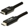 Logotipas USB kabelis (3.2 gen 1), USB C (M) - USB C (M), 2m, 5 Gb/s, 5V/3A, juoda, dėžutė, nailono pynė, aliuminio jungties dangtelis
