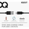 Xqisit kabelis Cotton USB C 3.0 juodos spalvos 1.8m 27749