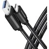 Axagon BUCM3-AM15AB USB-C – USB-A laidas, 1,5 m, USB 3.2 Gen 1 3A, ALU, pintas, juodas
