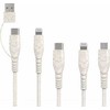 USB laidas BIOnd USB-A + USB-C - USB-C + microUSB + 2x Lightning 1,2 m baltas (BIO-51-UNI)