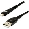 USB kabelis Logo USB-A - Žaibas 1 m Juoda