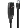 USB Prailginimo Laidas - LINDY USB 3.0 Aktyvus Prailginimo Laidas, 5 Gbps, Type A M/F, 15 m, Juodas