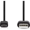 USB Nedis USB-A - micro-B kabelis 1 m, juodas (CCGL60500BK10)