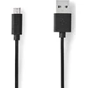 USB Nedis USB-A - micro-B kabelis 1 m, juodas (CCGL60500BK10)
