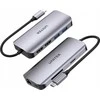 USB-C šakotuvas - UNITEK 2X HDMI 4K, RJ45, PD 100W Pilkas
