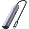 Hub / šakotuvas 100W PD USB-C - 2x USB + HDMI 4K 30 Hz + RJ45 1Gbps UGREEN Revodok CM418 pilkos spalvos