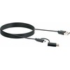 Kabelis USB Schwaiger USB-A - microUSB + USB-C 1 m Juodas (CK3112533)