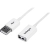USB kabelis StarTech USB-A - USB-A 1 m Baltas (USBEXTPAA1MW)