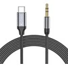 Kabelis 1m USB-C – AUX mini jack 3,5mm Tech-Protect Ultraboost juodos spalvos